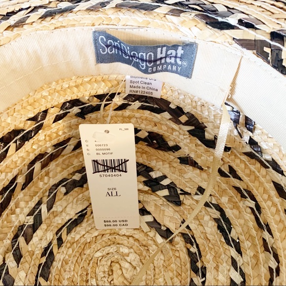 Anthropologie Mixed Wheat Straw Stripe Sun hat - Picture 3 of 3